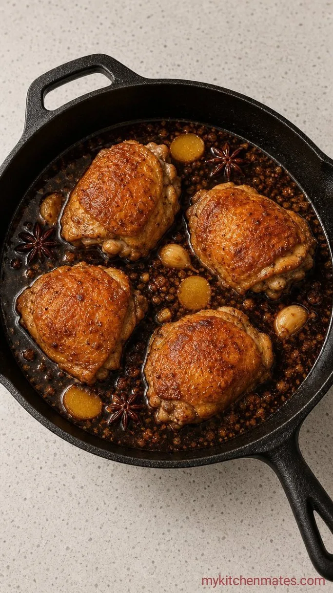 Sticky Soy Sauce Chicken Thighs Step 2: Build the Braising Liquid