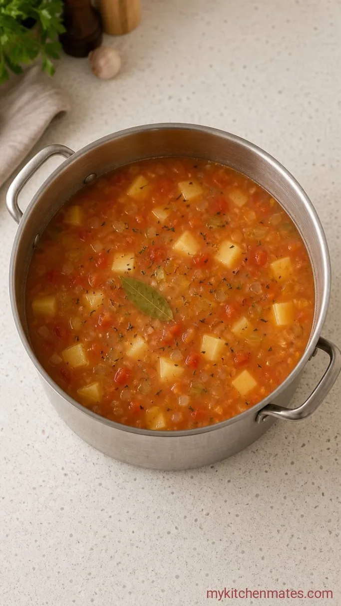 Quick 30-Minute Vegan Vegetable Soup Step 2: Build the Broth