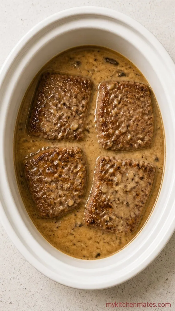 Tender Crockpot Cubed Steak with Rich Mushroom Gravy Step 2: Build the Gravy Base