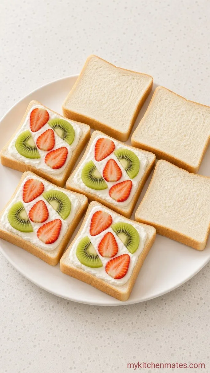 Fluffy Japanese Fruit Sandwich (Fruit Sando) Step 2: Build the Sandwiches