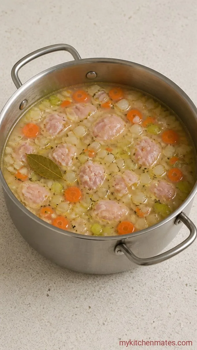 Quick Chicken Dumpling Soup with Fluffy Drop Dumplings Step 2: Build the Soup Base