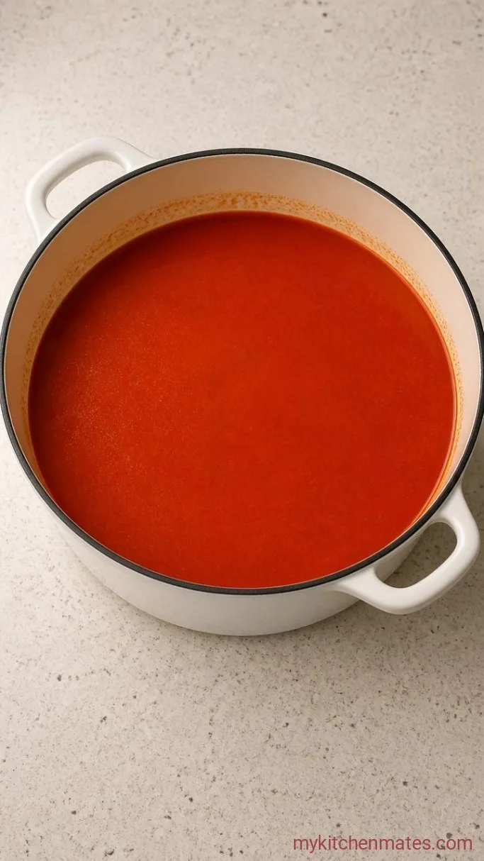 Homemade La Madeleine Tomato Basil Soup Step 2: Build the Tomato Base