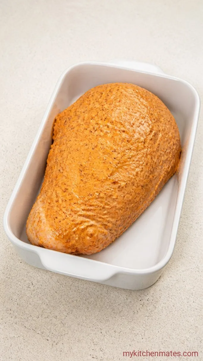 Juicy Cajun Turkey Breast with Crispy Skin Step 2: Butter the Turkey