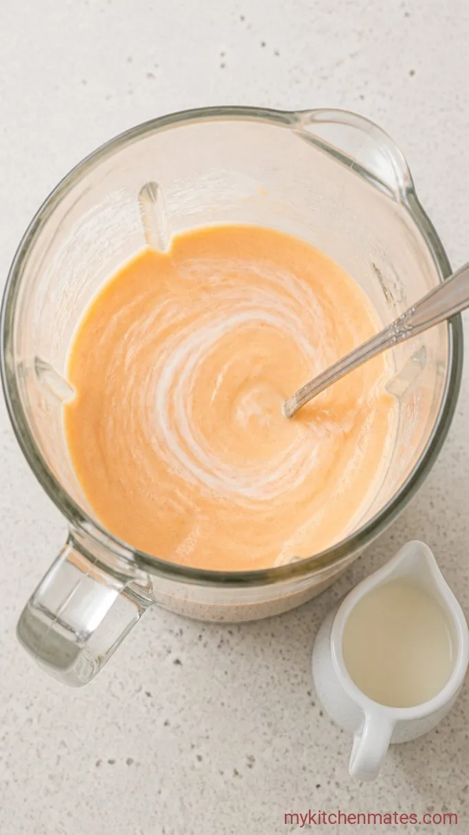 5-Minute Fresh Peach Milkshake Step 2: Check and Thin If Needed