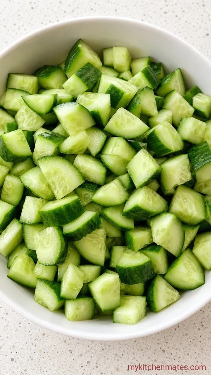 Step 2: Chop and Combine the Cucumbers