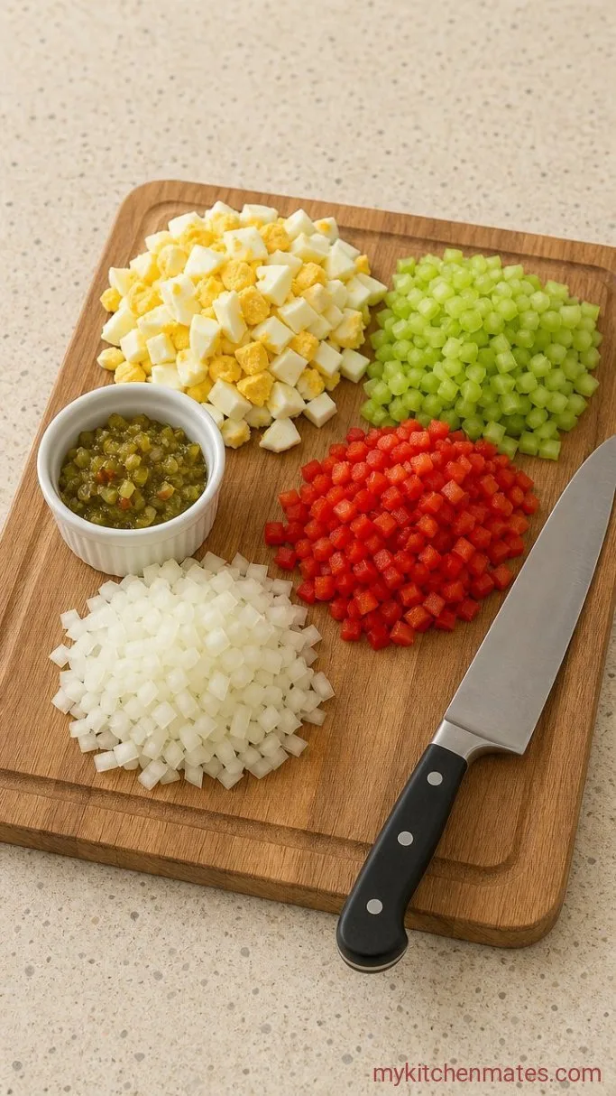 Step 2: Chop the Eggs and Vegetables