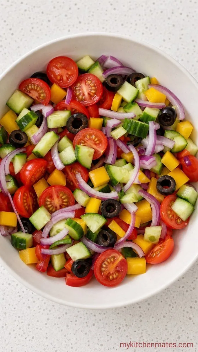 Easy Veggie Pasta Salad (Ready in 20 Minutes) Step 2: Chop the Vegetables