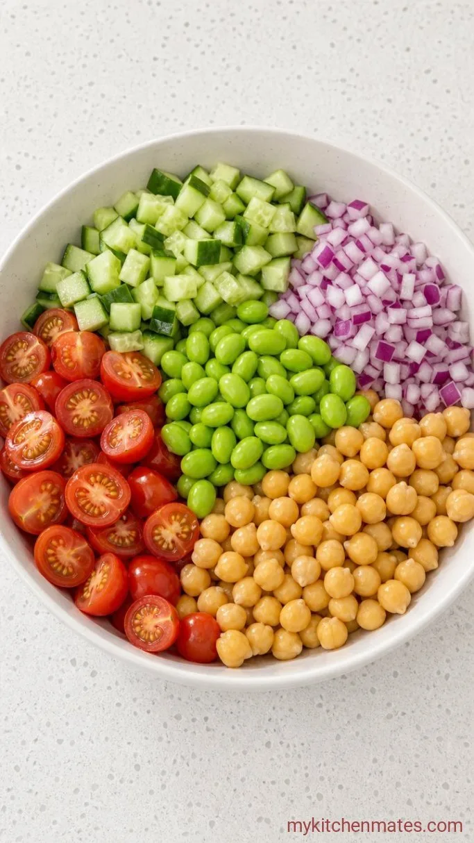 Meal-Prep High-Protein Quinoa Salad (33g Protein) Step 2: Chop the Veggies