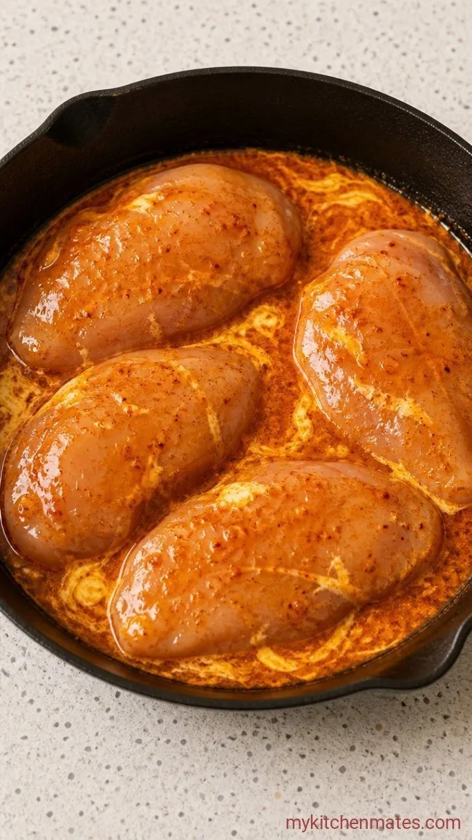 5-Minute Buffalo Chicken Marinade Step 2: Coat and Marinate the Chicken