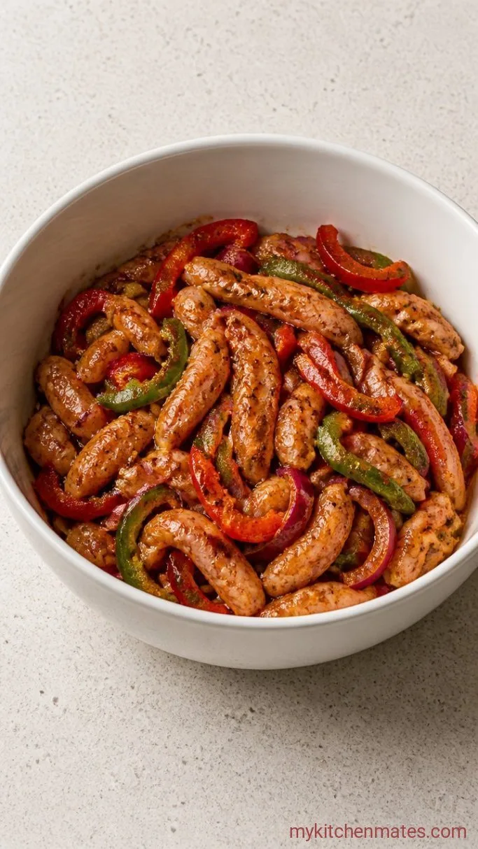 Step 2: Coat the Chicken and Peppers