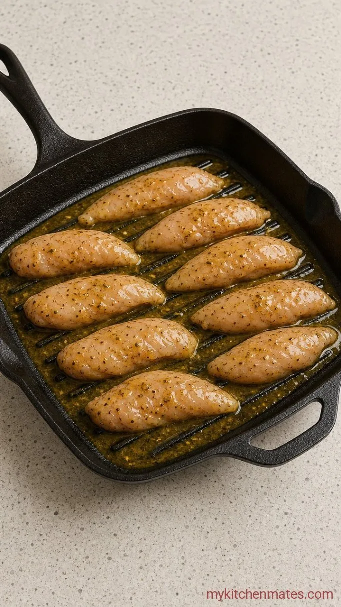 Cracker Barrel Grilled Chicken Tenders with a 4-Ingredient Marinade Step 2: Coat the Chicken