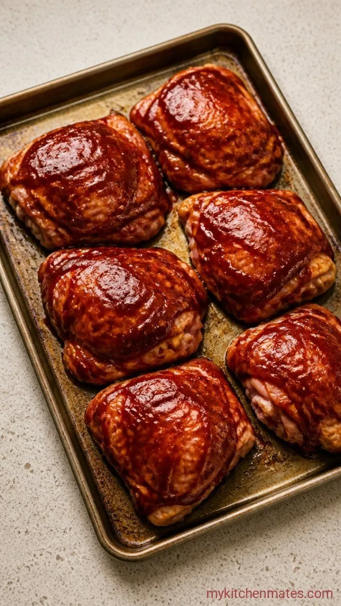 Oven-Baked Sticky BBQ Chicken Thighs Step 2: Coat the Chicken