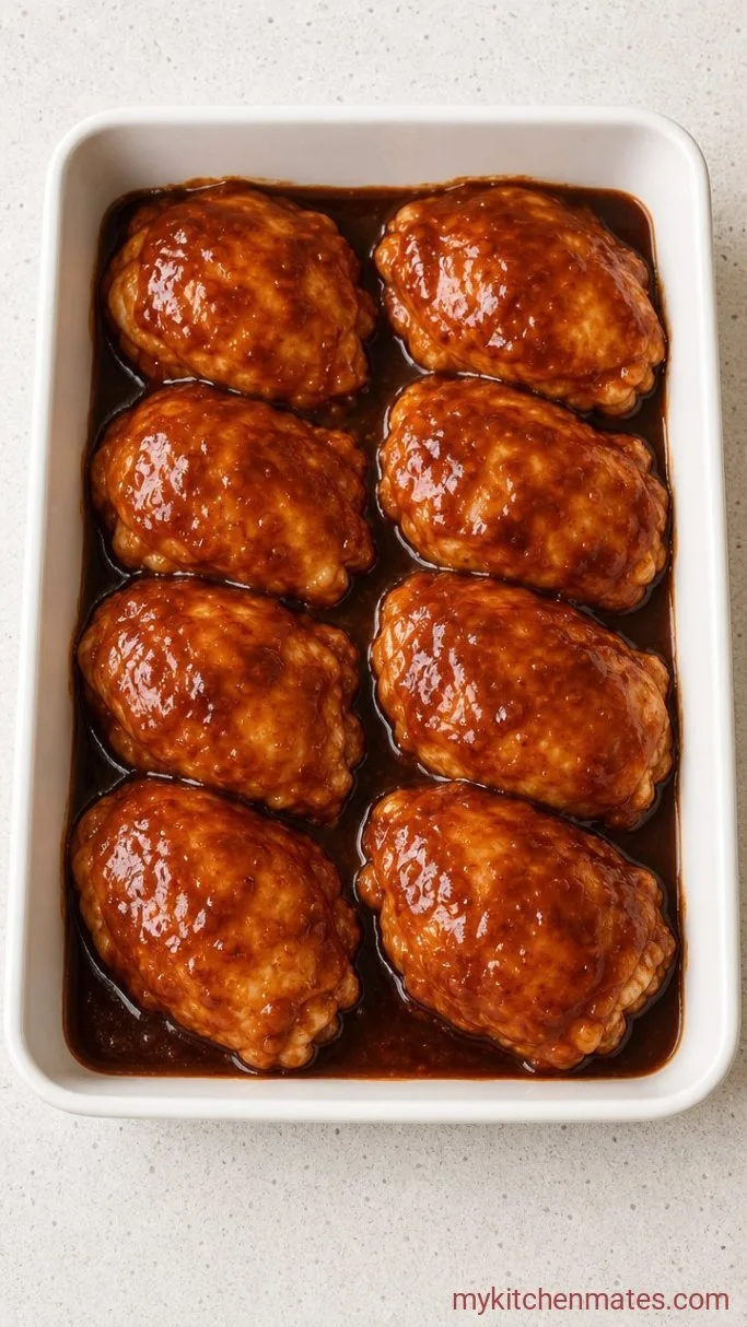 Oven-Baked Sticky Honey BBQ Chicken Thighs Step 2: Coat the Chicken