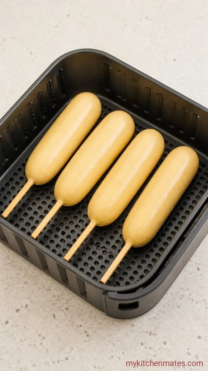 Crispy Air Fryer Corn Dogs (Ready in 20 Minutes) Step 2: Coat the Hot Dogs