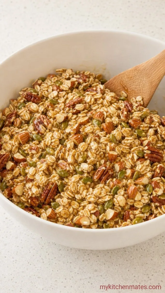 Step 2: Coat the Oats and Nuts