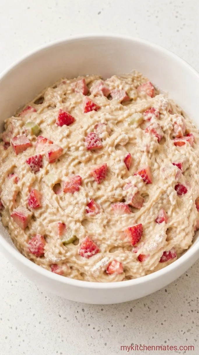 Moist Strawberry Rhubarb Muffins with Cinnamon Streusel Step 2: Combine the Dry Ingredients and Fold in the Fruit