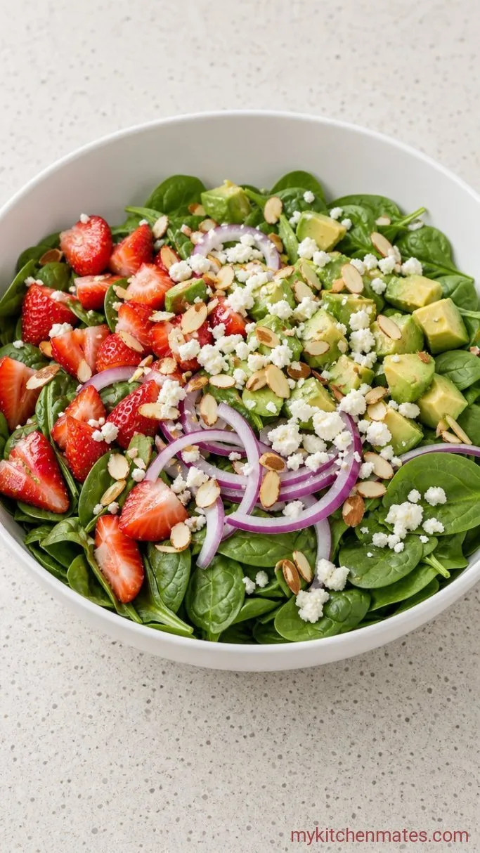 Bright Strawberry Avocado Salad with Poppy Seed Dressing Step 2: Combine the Salad