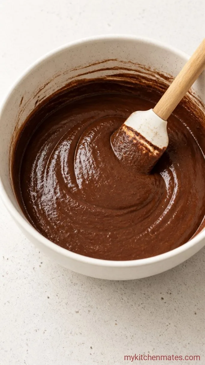 One-Bowl Mini Chocolate Bento Cake Step 2: Combine the Wet and Dry