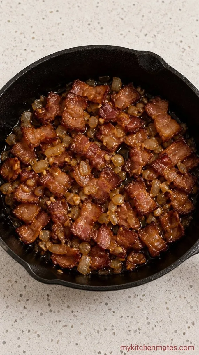 Slow Cooker Baked Beans with Bacon and Brown Sugar Step 2: Cook the Bacon and Aromatics