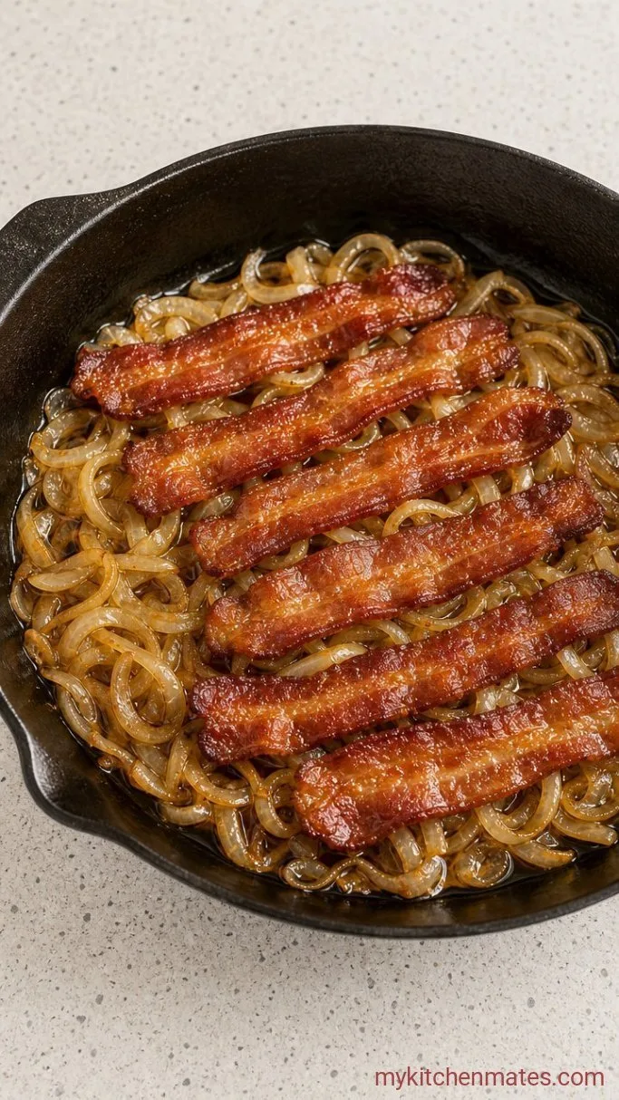 Step 2: Cook the Bacon and Onions