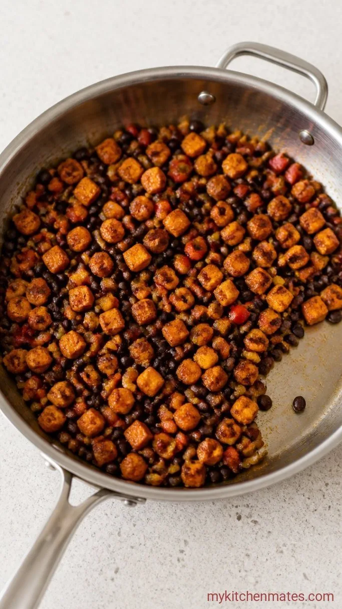Creamy Dairy Free Enchiladas Step 2: Cook the Bean Filling