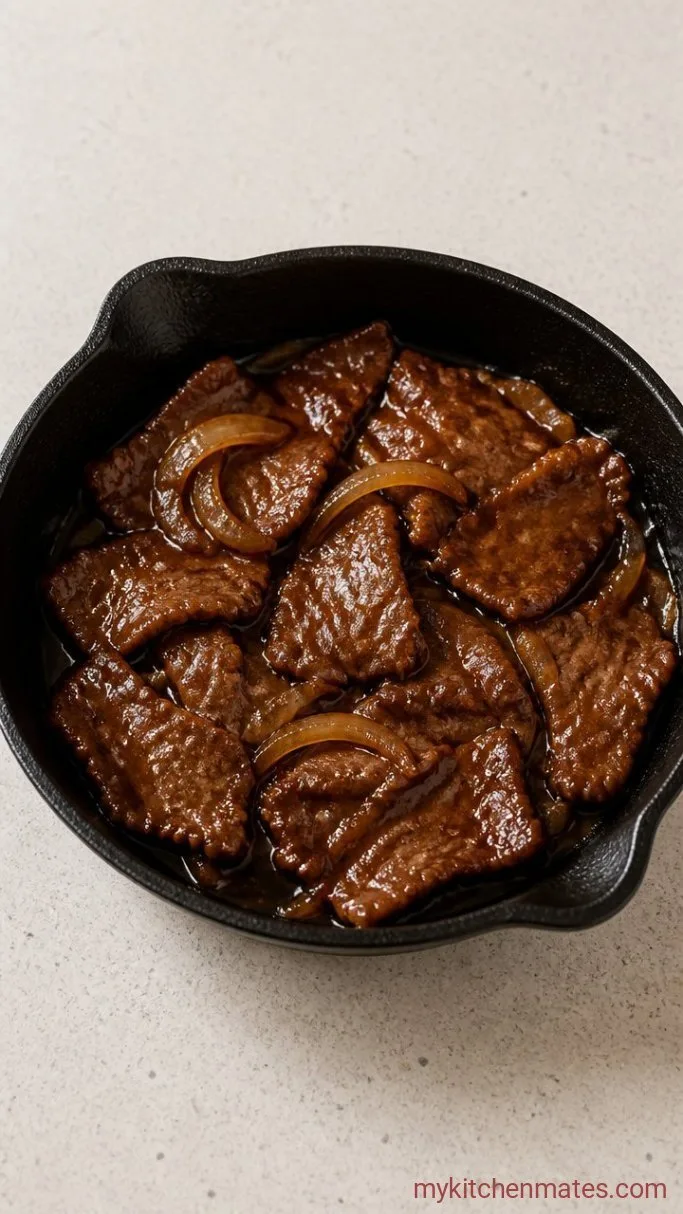 15-Minute Gyudon (Japanese Beef Rice Bowl) Step 2: Cook the Beef