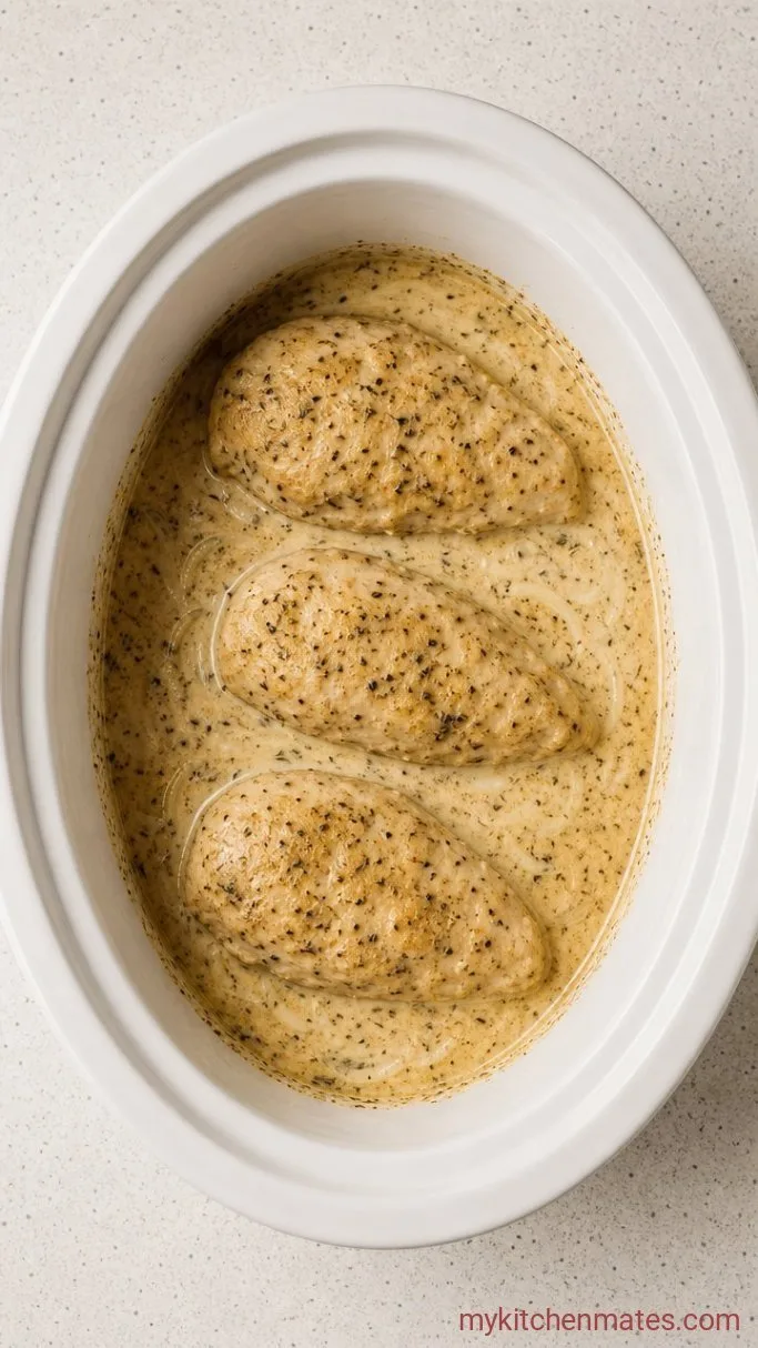 Creamy Crockpot Olive Garden Chicken Pasta Step 2: Cook the Chicken Low and Slow