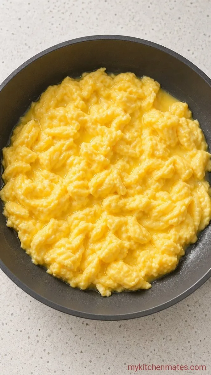 5-Minute Fluffy Egg Drop Sandwich Step 2: Cook the Eggs