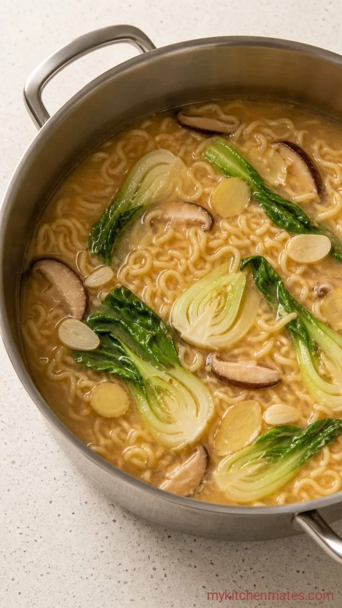 Step 2: Cook the Noodles and Bok Choy