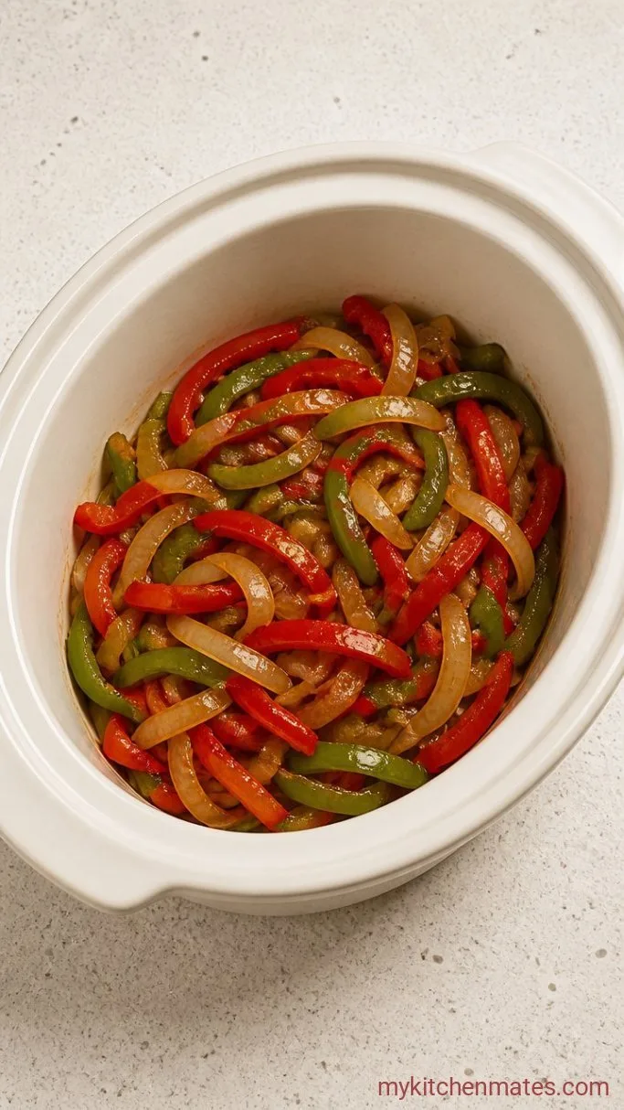 Crockpot Pepper Steak: Tender Beef, Bell Peppers, and Savory Sauce Step 2: Cook the Peppers and Onions