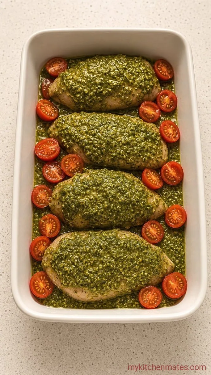 Step 2: Cover With Pesto and Tomatoes