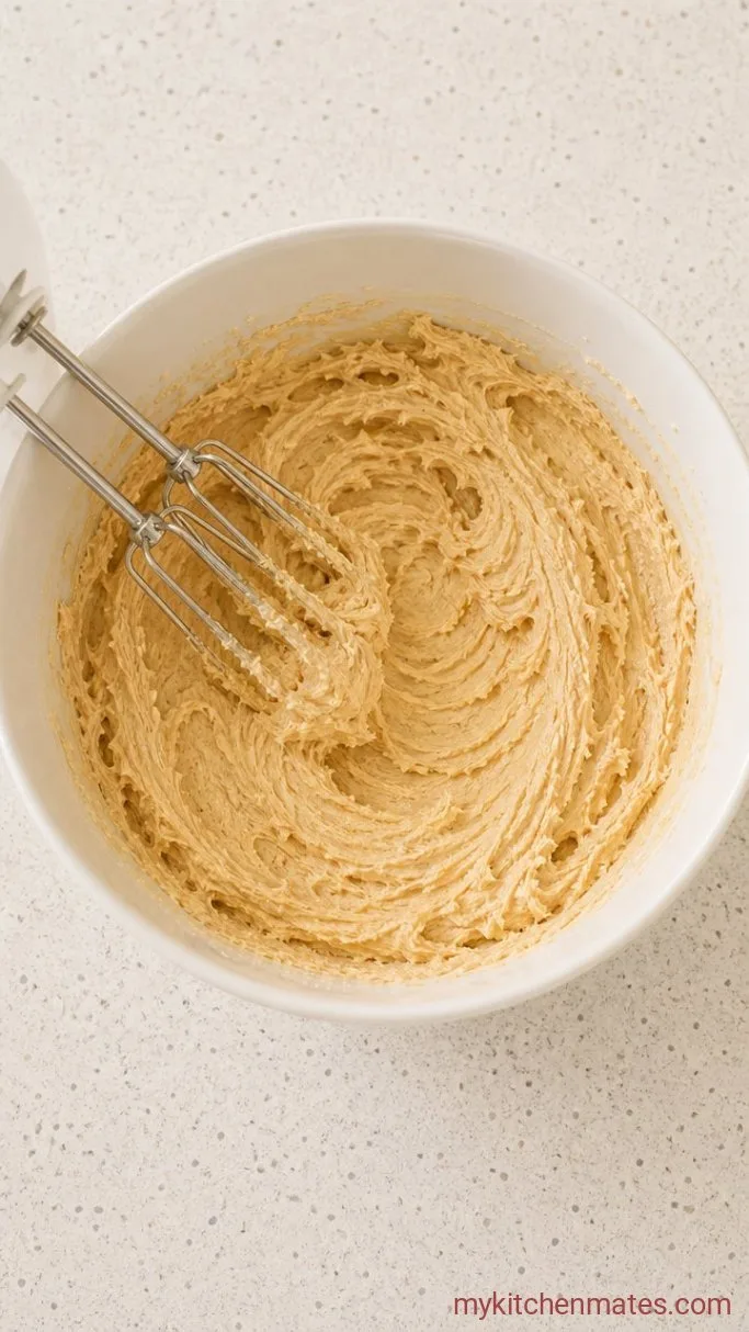Moist Peanut Butter Bundt Cake with Fudgy Chocolate Glaze Step 2: Cream the Butter, Sugar, and Peanut Butter