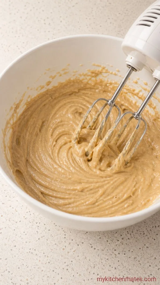 Chewy Brown Butter Oatmeal Cookies Step 2: Cream the Sugars and Wet Ingredients