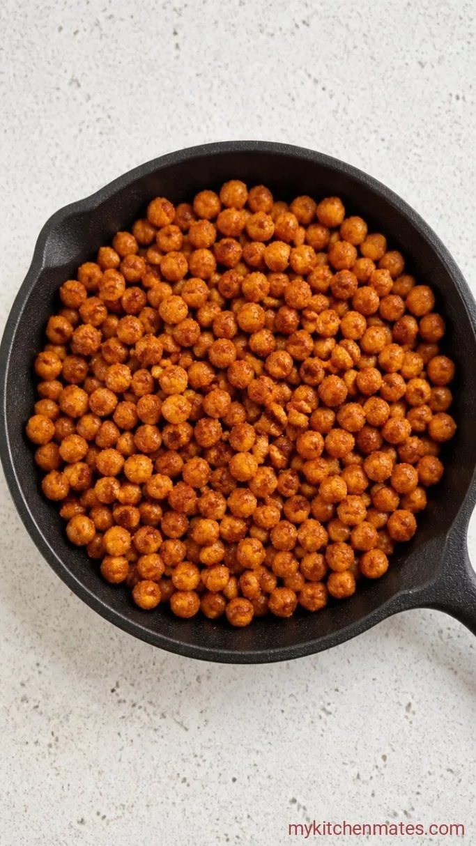 Mediterranean Sweet Potatoes with Chickpeas and Feta Step 2: Crisp the Chickpeas