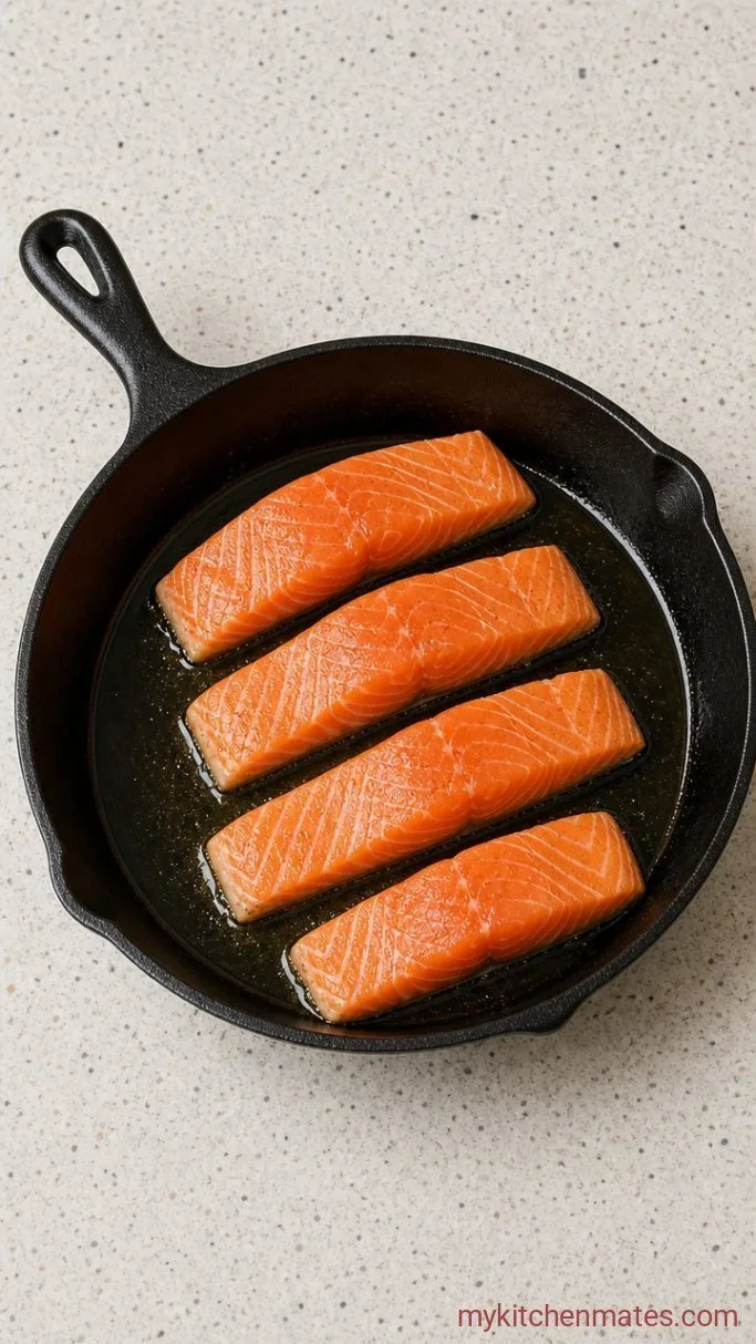 20-Minute Salmon Rice Bowl with Spicy Mayo Step 2: Crisp the Salmon