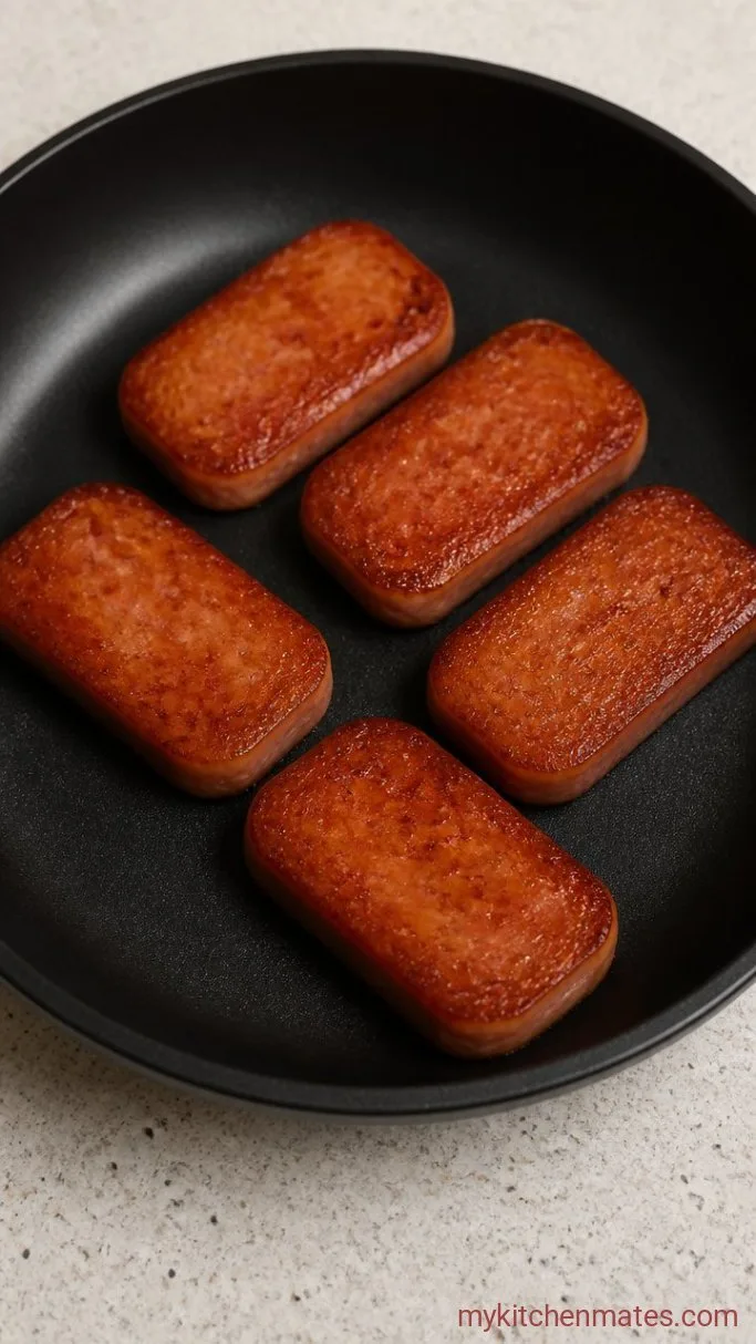 Spicy Korean Ramen with Gochujang and Crispy Spam Step 2: Crisp the Spam