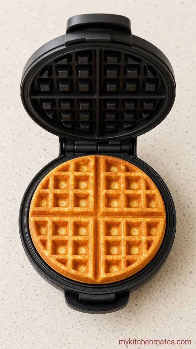 High-Protein Cottage Cheese Waffles (Crispy & Simple) Step 2: Crisp the Waffles