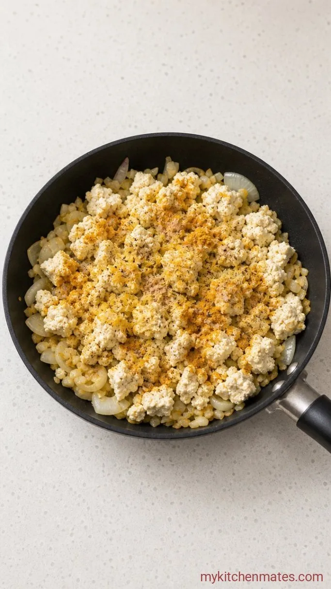 Step 2: Crumble and Season the Tofu