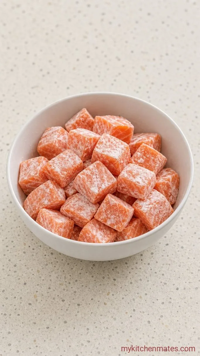 Step 2: Cut and Coat the Salmon