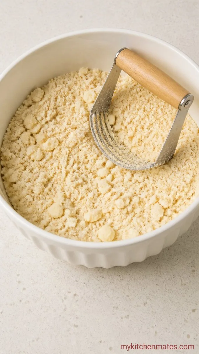 Fluffy Buttermilk Drop Biscuits (No Rolling) Step 2: Cut in the Butter