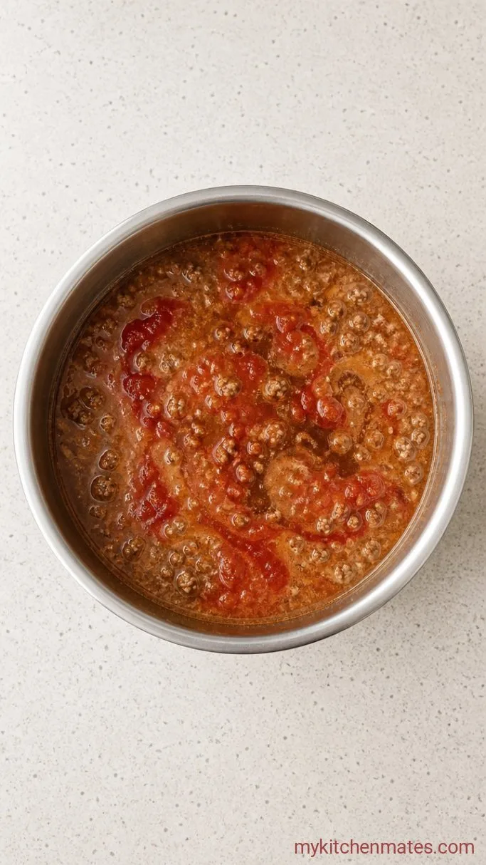 30-Minute Instant Pot Lasagna Soup Step 2: Deglaze and Build the Broth