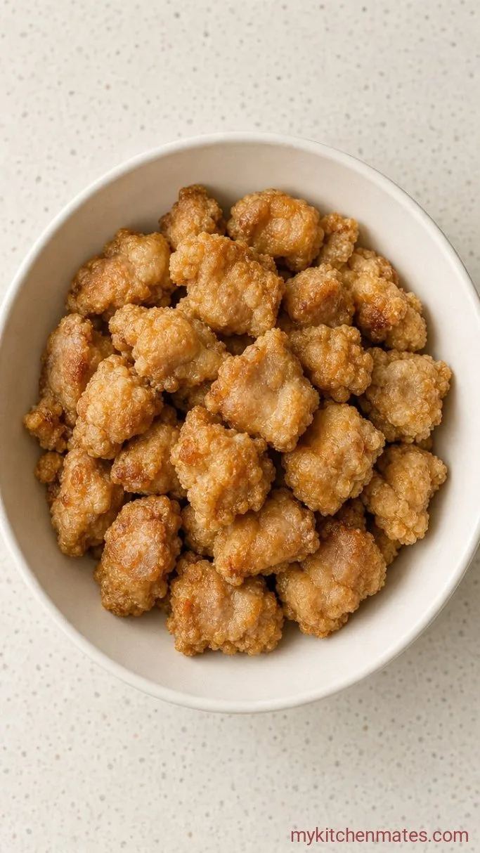 Crispy Korean Popcorn Chicken with a Sweet and Spicy Glaze Step 2: Dredge and First Fry