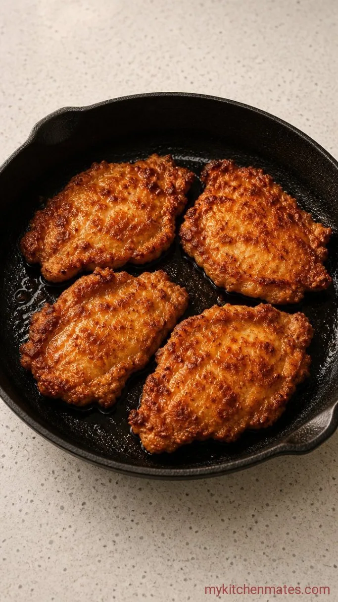 Crispy Chicken Biscuit with Warm Honey Butter Step 2: Dredge and Fry the Chicken