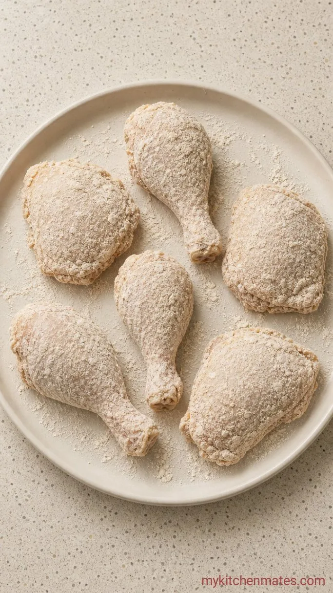 Crispy Hot Honey Fried Chicken Step 2: Dredge the Chicken