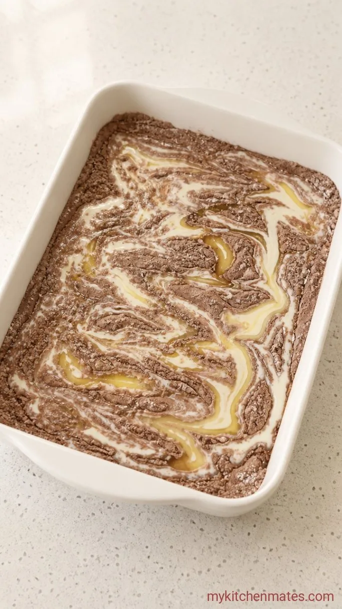 Step 2: Drizzle the Butter and Milk