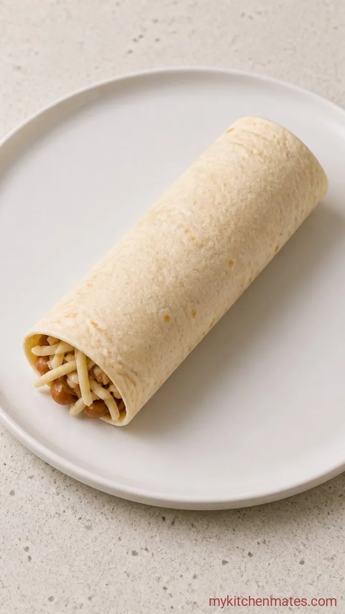 15-Minute Crispy Bean and Cheese Burrito Step 2: Fill and Fold the Burrito