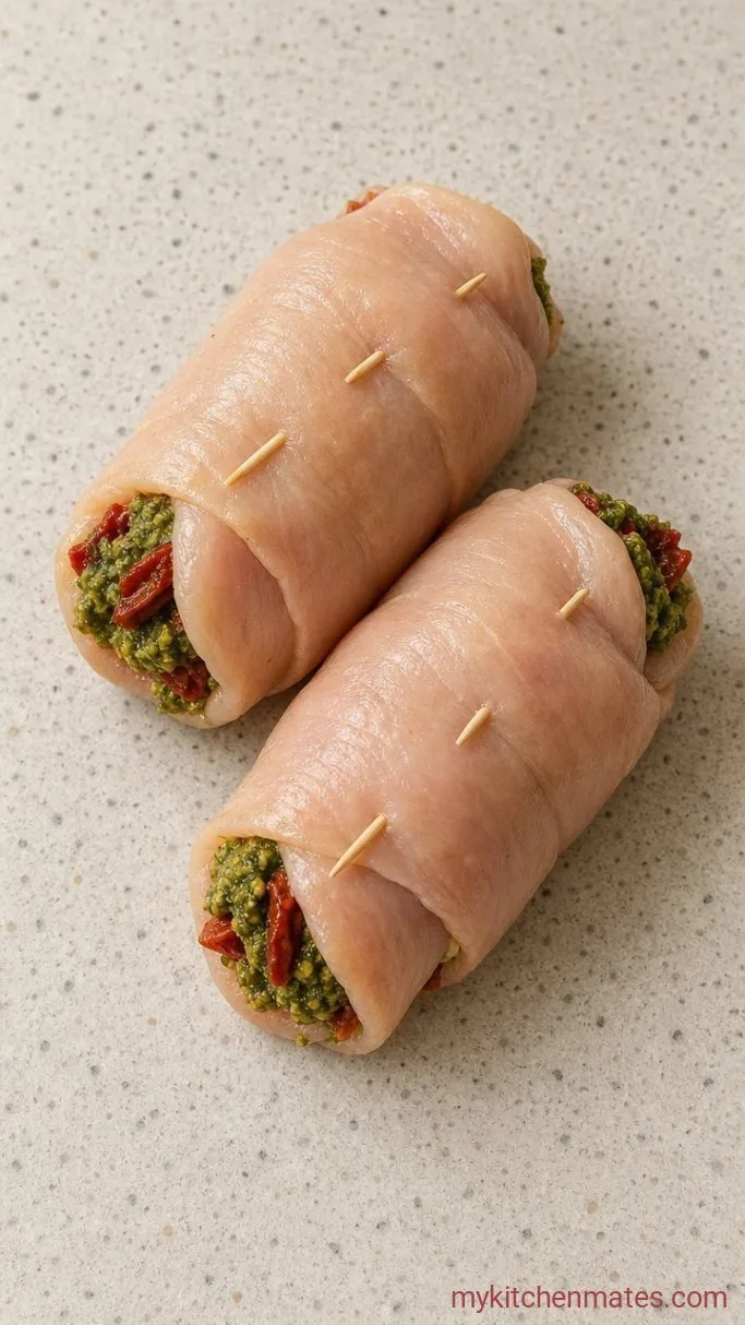 Step 2: Fill and Roll the Chicken