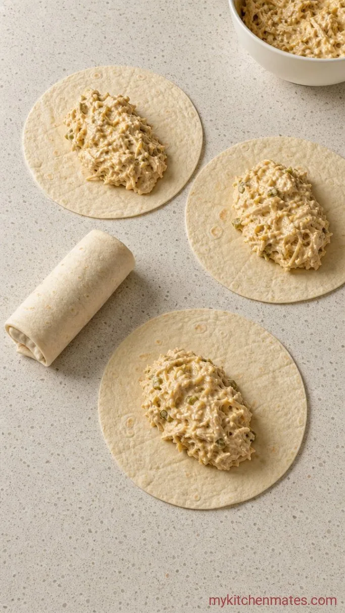 Step 2: Fill and Roll the Chimichangas
