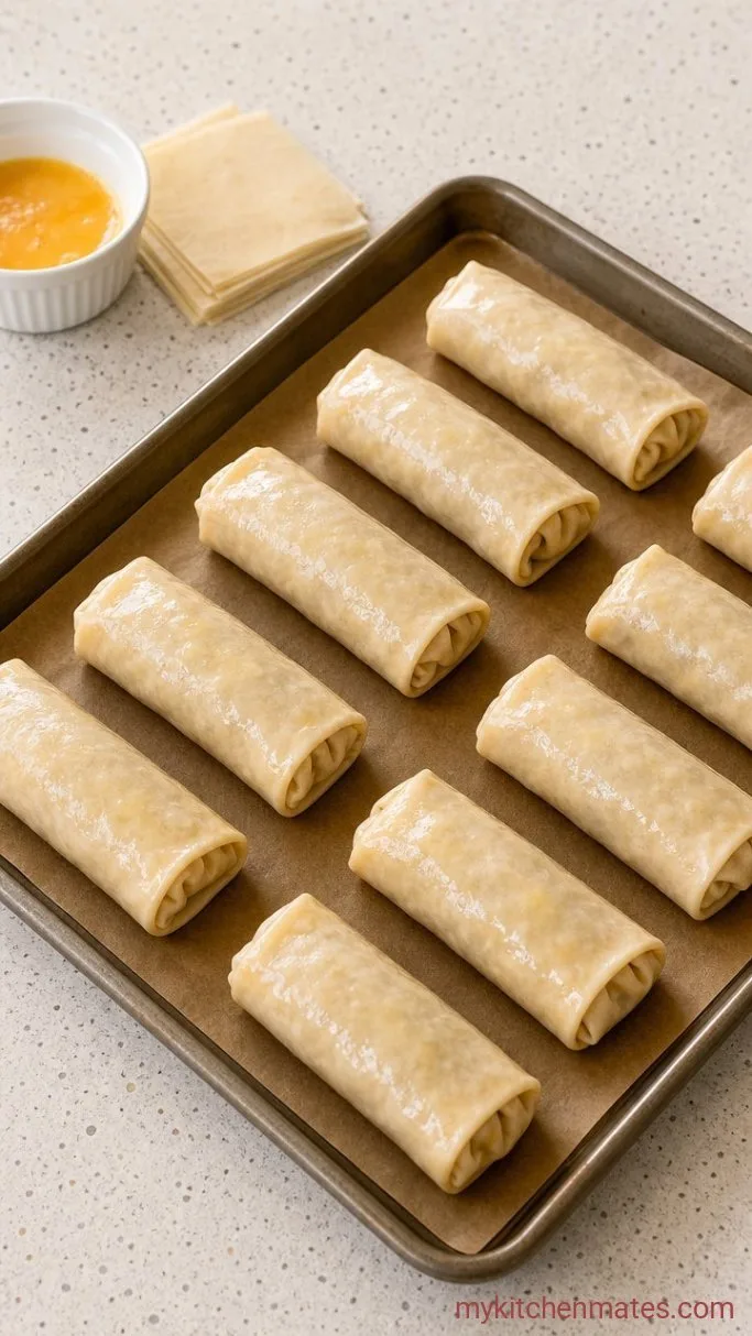 Crispy Baked Chicken Egg Rolls Step 2: Fill and Roll the Egg Rolls