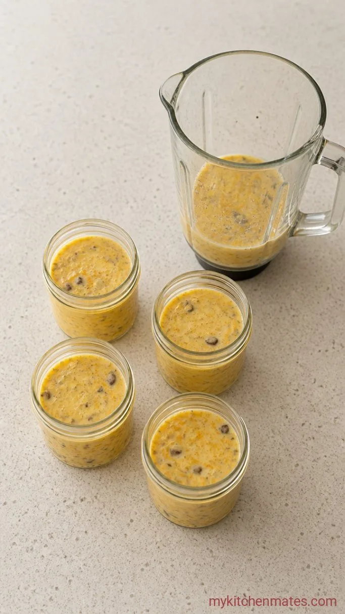 Creamy Sous Vide Egg Bites (Starbucks Copycat) Step 2: Fill the Jars